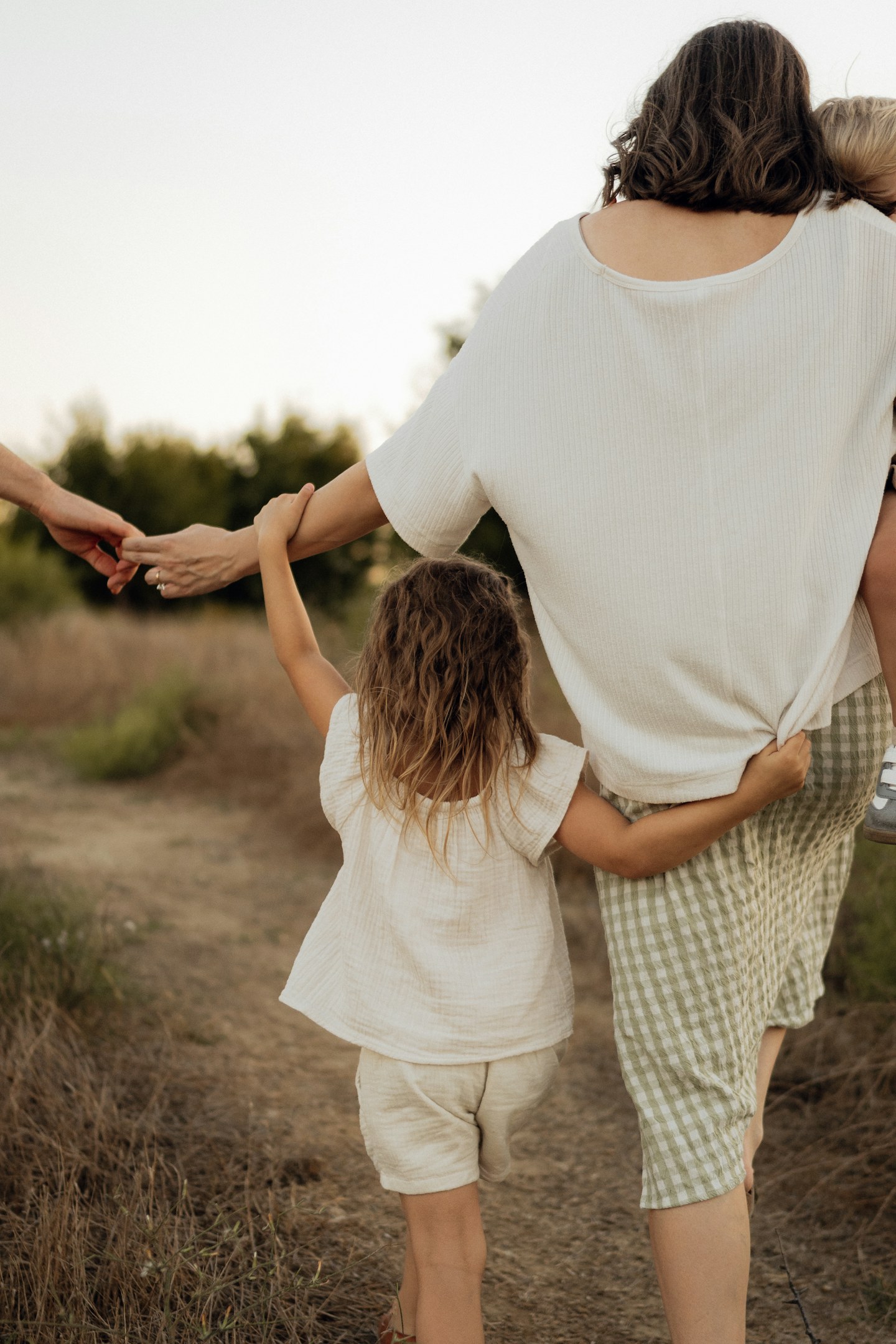 A family walking together outdoors